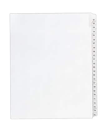 Avery - Legal Pre-Printed Paper Divider Set, 51-75, Allstate Style - White price history on PriceWatchPro