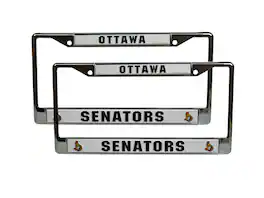 Rico Industries - Ottawa Senators Set of 2 Chrome Metal License Plate Frames - Multi