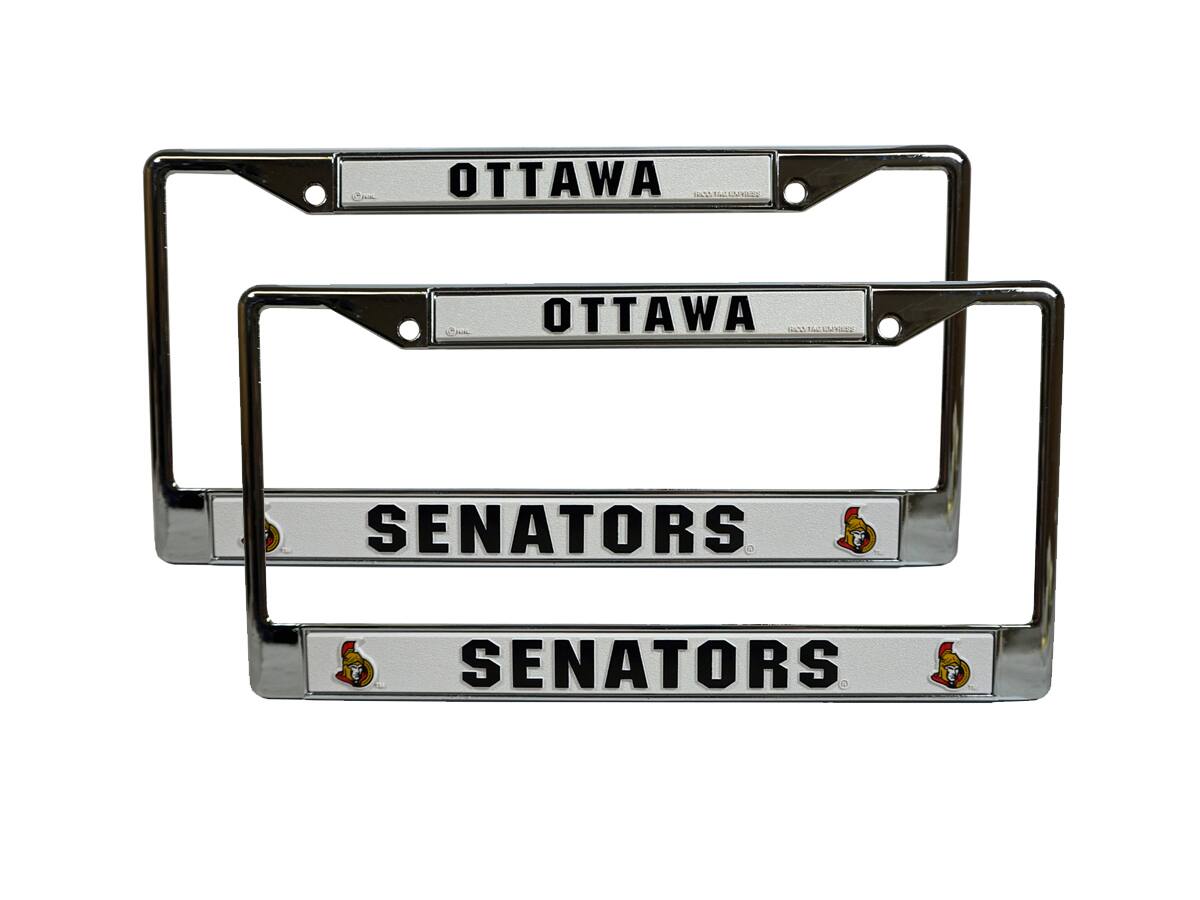 Ottawa Senators Chrome Metal License Plate Frame - Set of 2