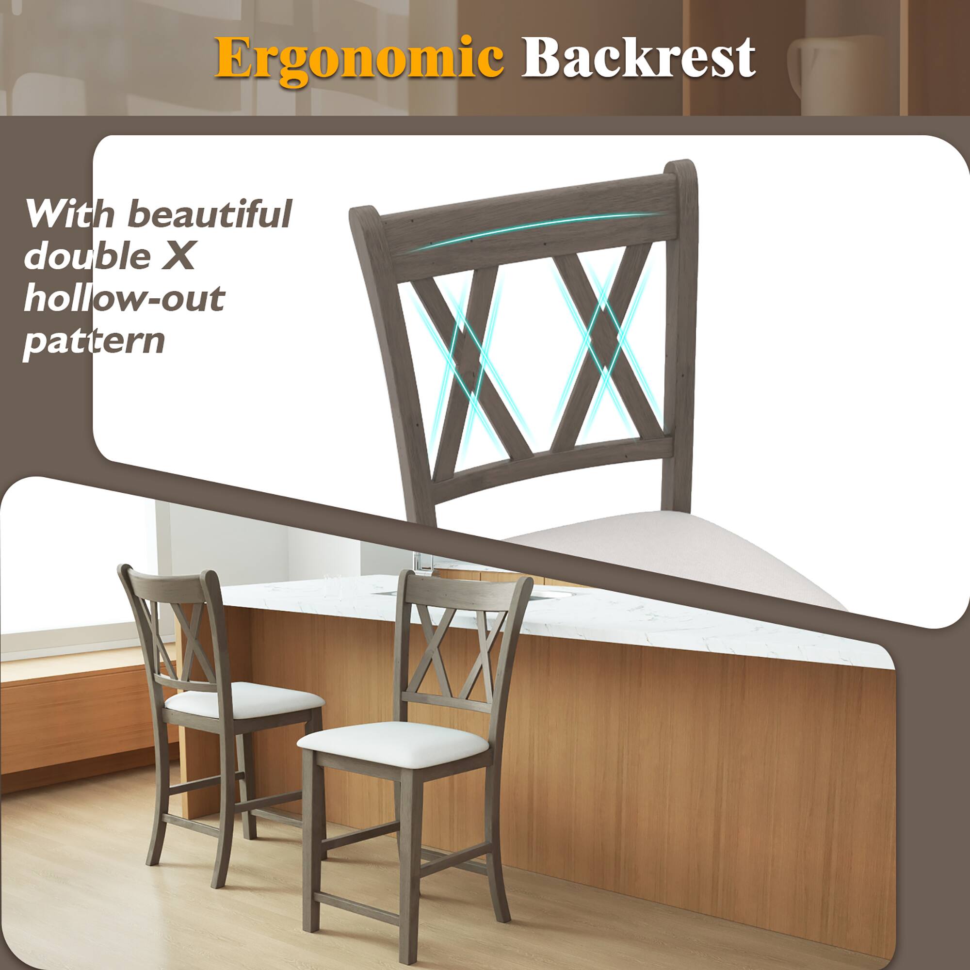 Ergonomic Backrest
With beautiful double X hollow-out pattern