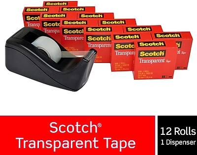 Scotch® Transparent Tape  
12 Rolls  
1 Dispenser