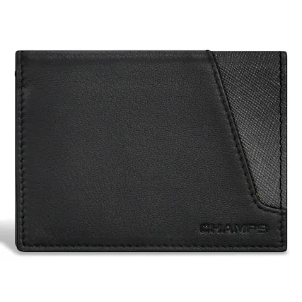 Front. Champs - Iconic Collection Leather Cardholder - BlackBlack.
