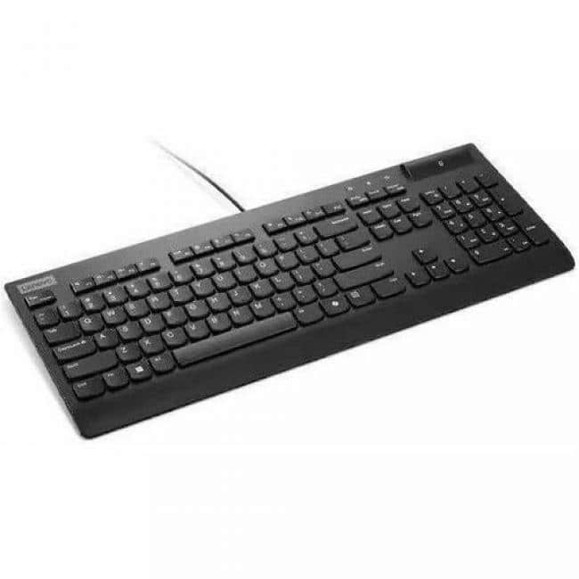 Lenovo - Smartcard Wired keyboard II-US English - Cable Connectivity - Full-size - USB Type A Interface - 105 Key(s) - Jet Black