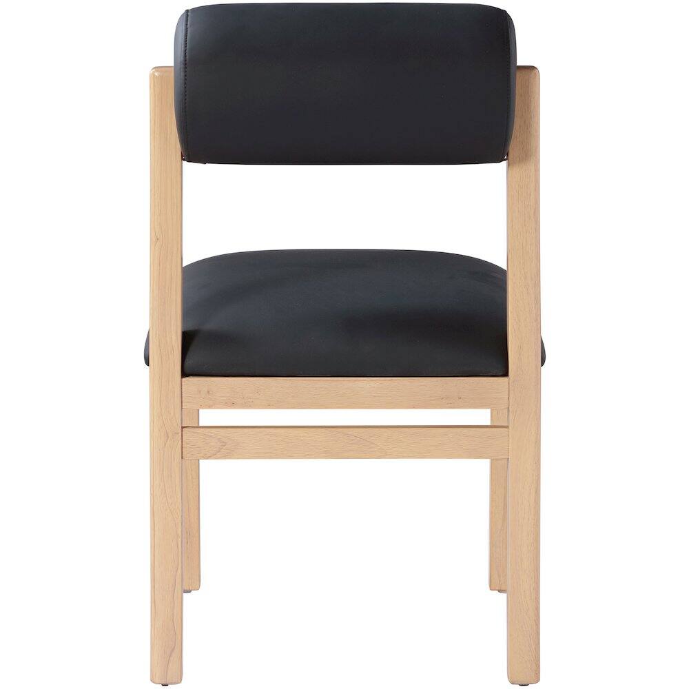 Alt View 4. Meridian Furniture - Roundhill Black Vegan Leather Upholstered Dining Chair, Set of 2 - Black.