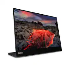 Front. Lenovo - Lenovo Thinkvision M14t Gen 2 Portable Monitor - Touch, 2.2K, 16:10, USB-C, 14" IPS (63FDUAR6WW) - Raven Black.