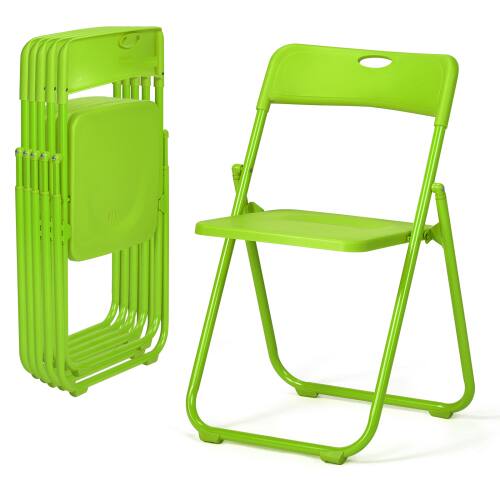 Winado - 6 PCS Portable Folding Plastic Stackable Chairs with Backrest Lightweight for Indoor Outdoor Camping Wedding Party - Green