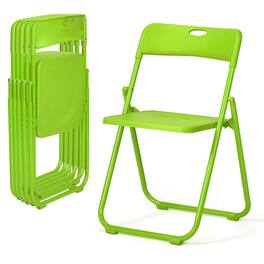Winado - 6 PCS Portable Folding Plastic Stackable Chairs with Backrest Lightweight for Indoor Outdoor Camping Wedding Party - Green