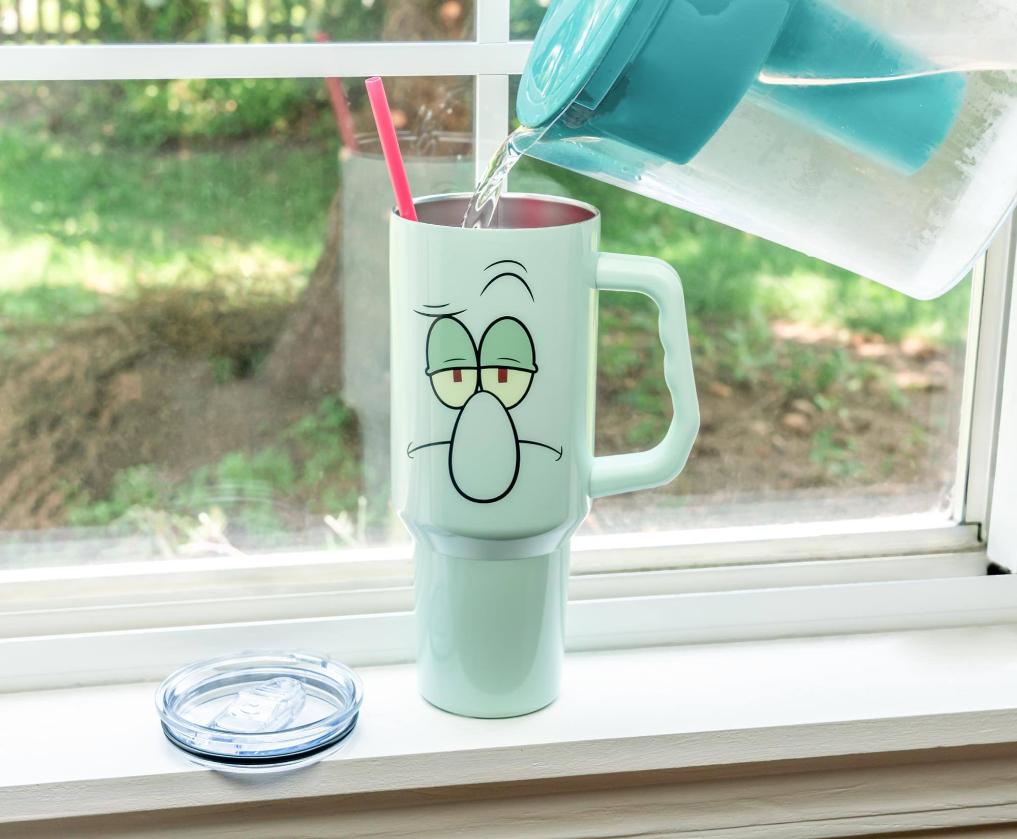 Alt View 5. Silver Buffalo - Nickelodeon SpongeBob SquarePants Squidward 40-Ounce Stainless Steel Tumbler - Multi-Colored.