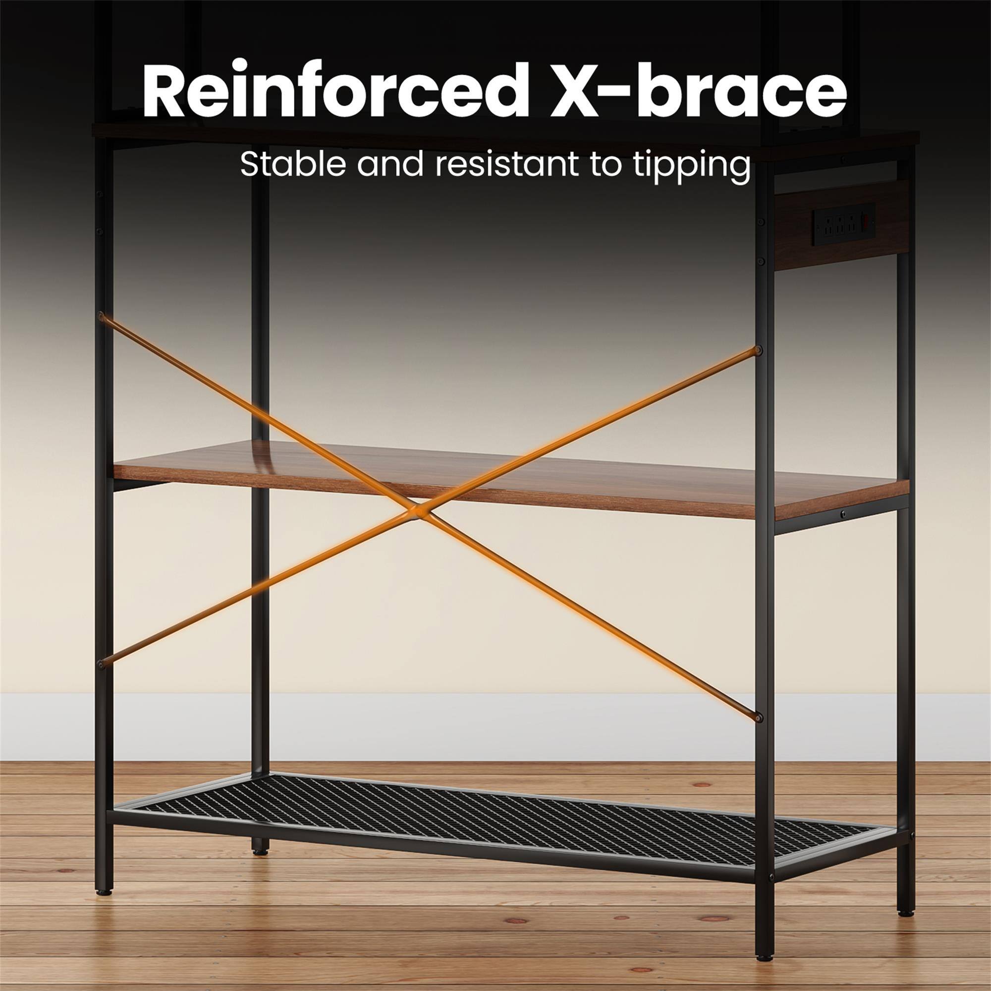 Reinforced X-brace  
Stable and resistant to tipping