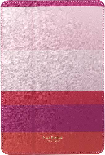 Front. Isaac Mizrahi New York - Folio Hard Case for Apple® iPad® mini, iPad mini 2 and iPad mini 3 - Pink Stripes.