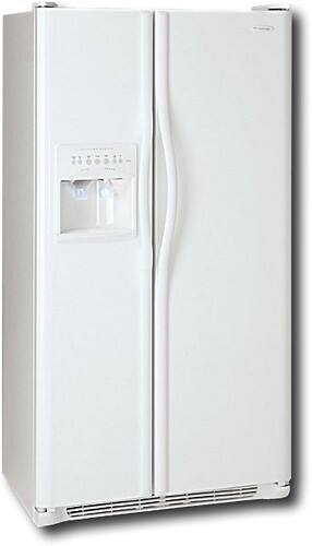Angle Standard. Frigidaire - 22.6 Cu. Ft. Side-by-Side Refrigerator - Pearl White.