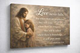 FC Design - Large Soft Love Embrace Canvas 24x36" Ready-to-Hang Religious Art Painting Home Wall Decor Gift - MultiColor