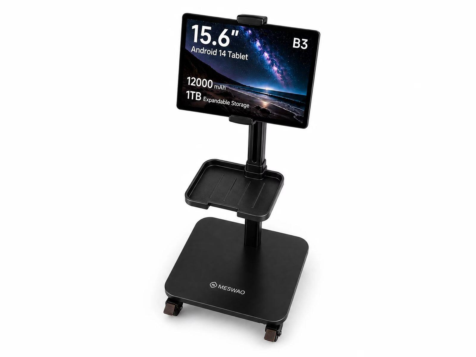 15.6" Android 14 Tablet  
B3  
12000 mAh  
1TB Expandable Storage  
MESWAO