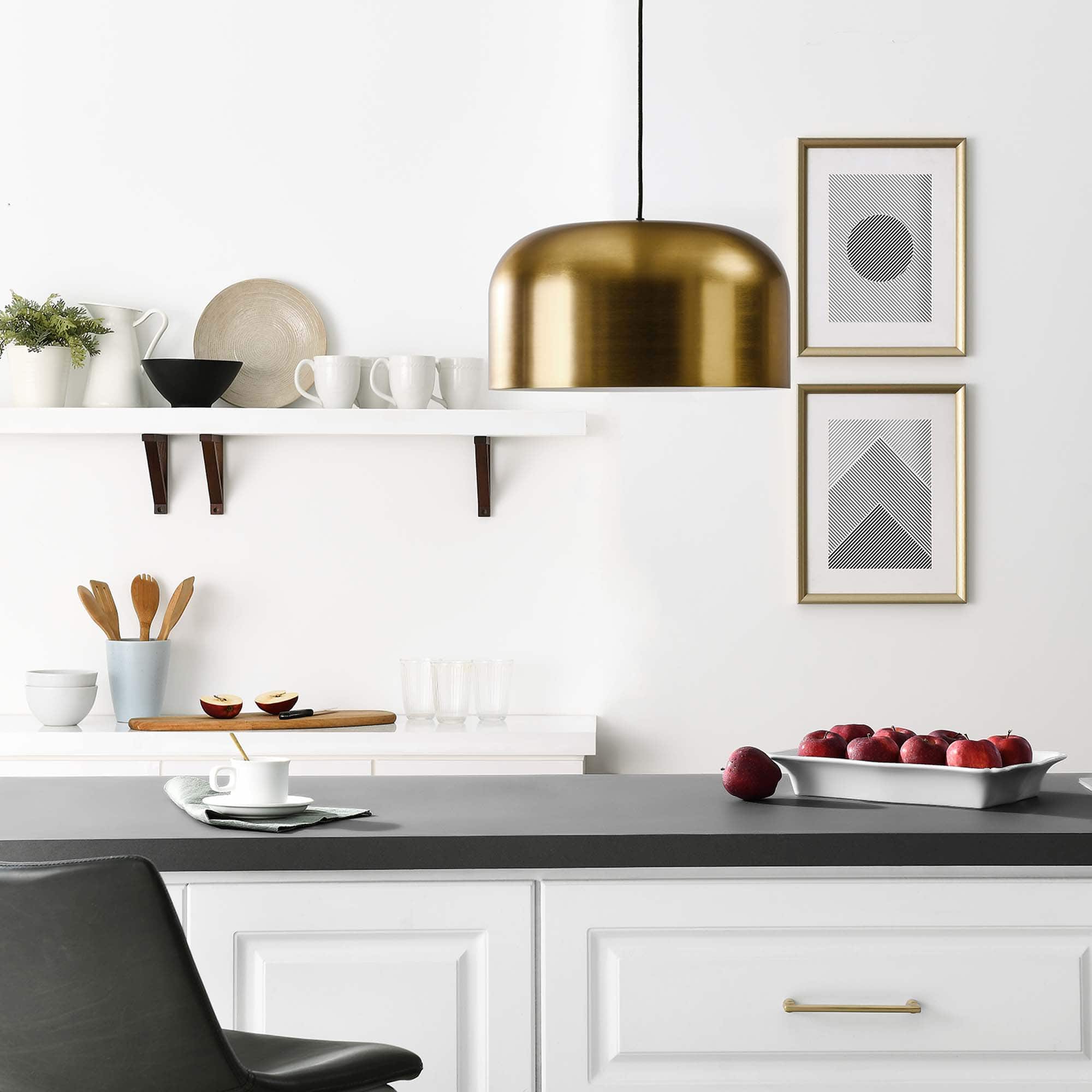 Avenue 1-Light Pendant Light by Modway - Satin Brass