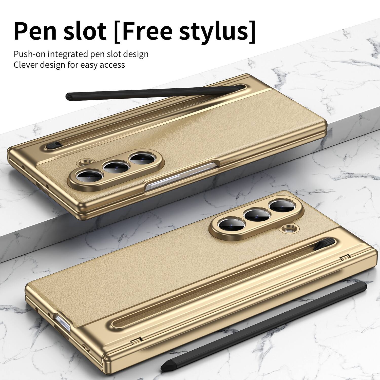 Pen slot [Free stylus]  
Push-on integrated pen slot design  
Clever design for easy access
