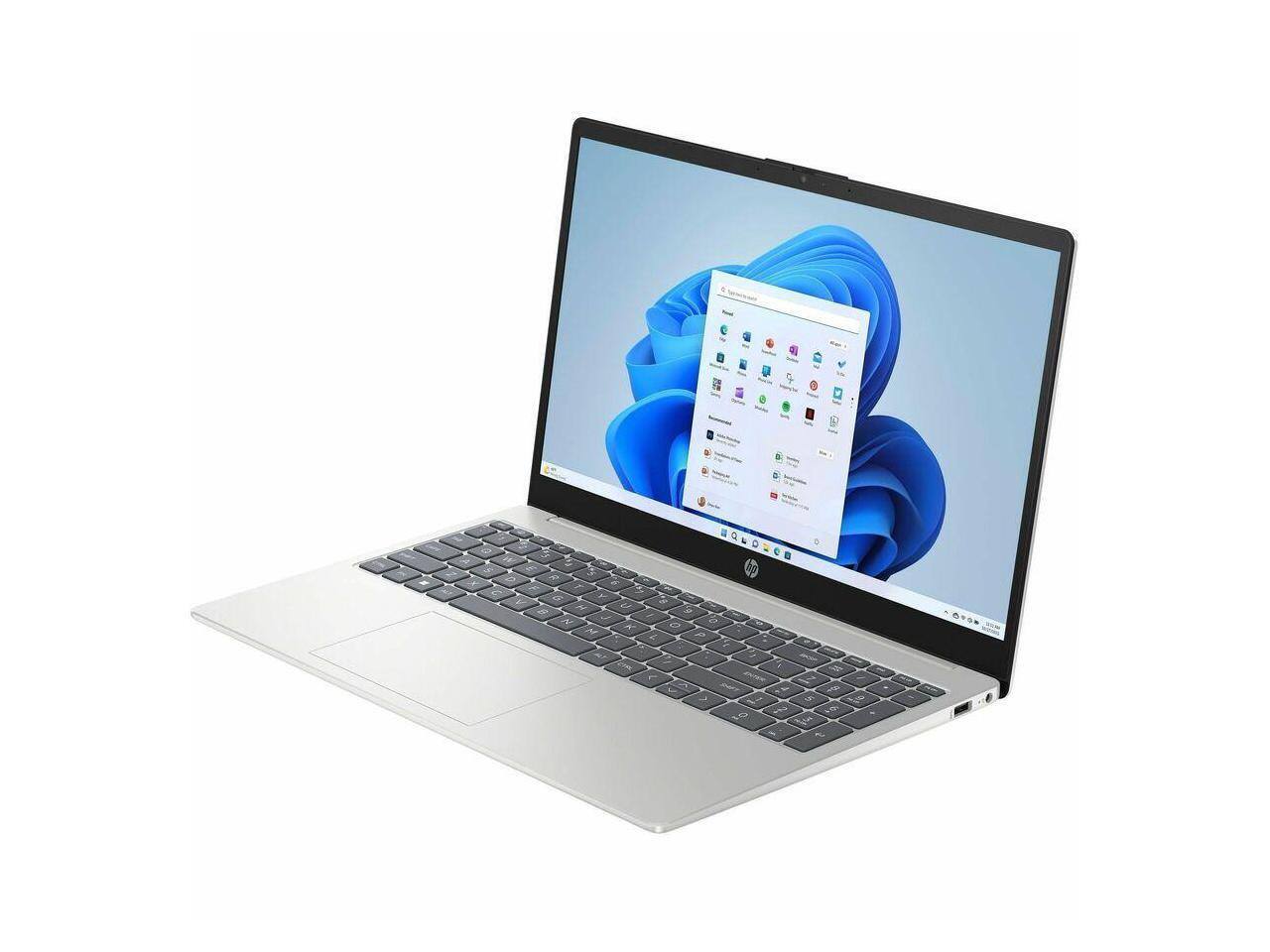 Alt View 3. HP - HP 15-fd0000 15.6" Notebook - Intel N200 - 4 GB - 128 GB - Silver - Windows 11 - Natural Silver.
