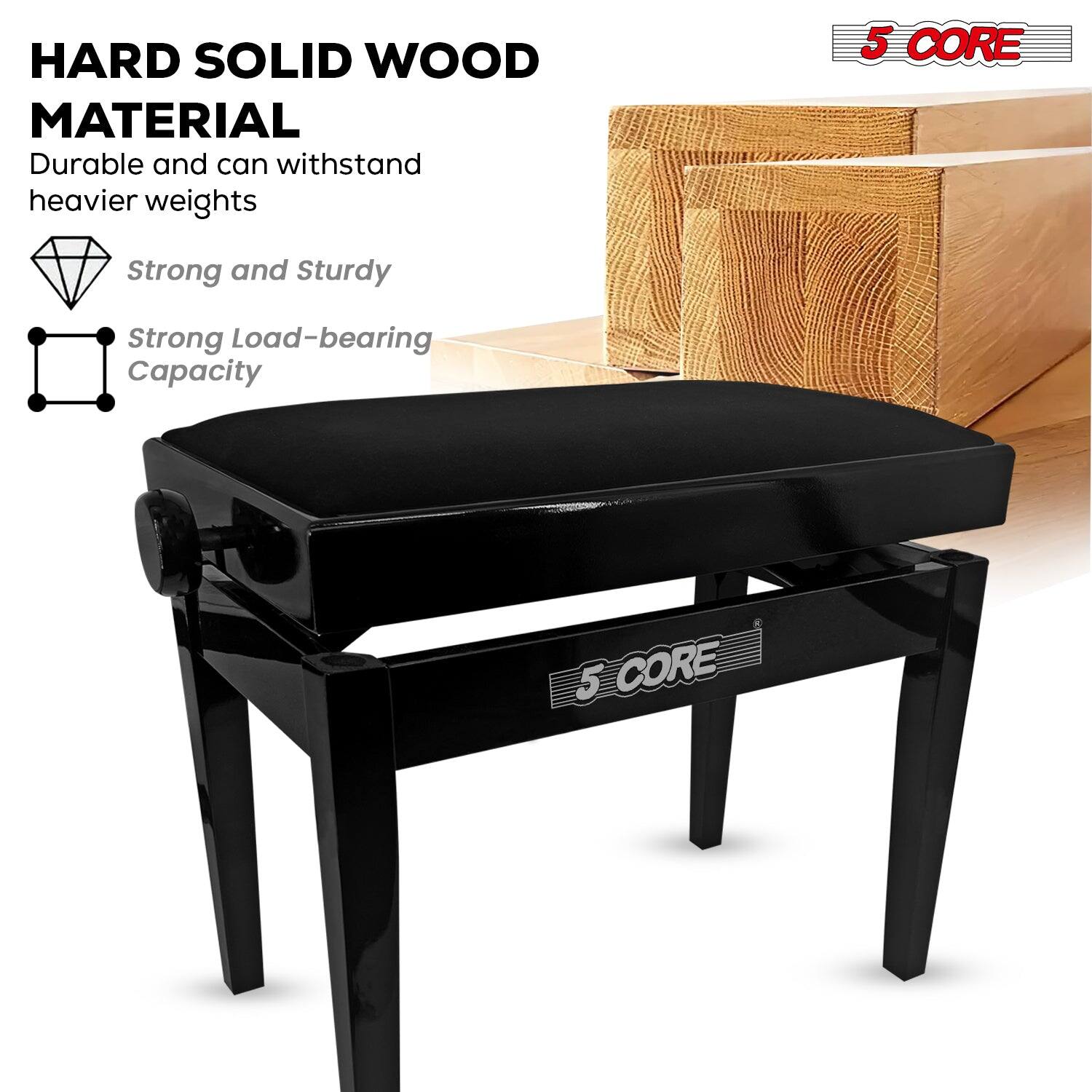 HARD SOLID WOOD MATERIAL, Durable and can withstand heavier weights, 5 CORE, Strong and Sturdy, Strong Load-bearing Capacity, 5 CORE