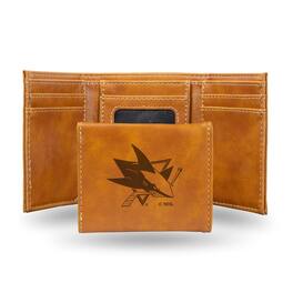 Rico Industries - San Jose Sharks Brown Trifold Wallet with Clear ID Window - Multi