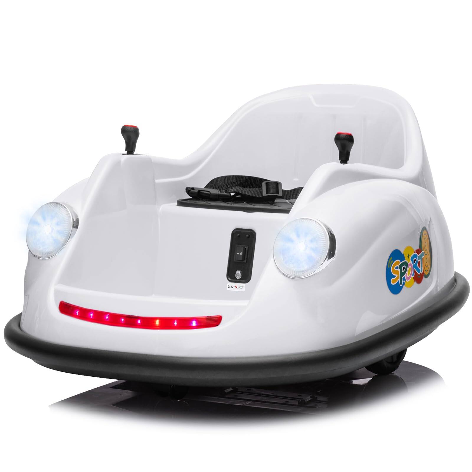 Front. Acekool - Bumper Cars for Toddlers, Electric Kids Ride On Bumper Car Gift, 12V Battery Car for Kids Remote, 360 Degree Spin.