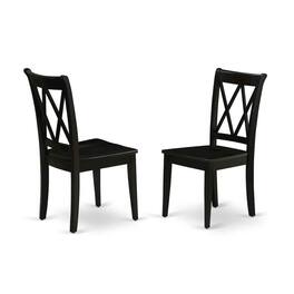 East West Furniture - 3-Piece Dinning Room Set Contains a Wooden Table and 2 Wooden Dining Chairs with Double-X Back - Multi-Color