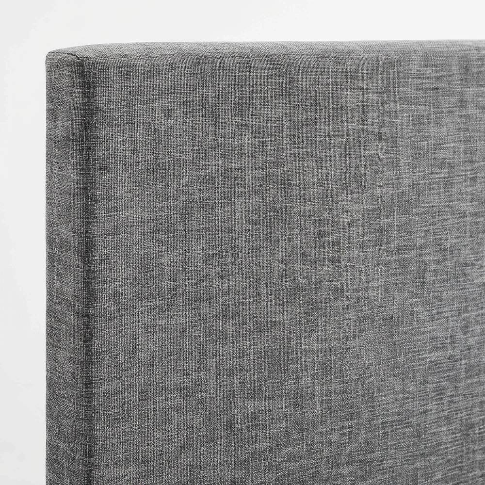 Back. FurniFact - Upholstered Linen Fabric Full Queen Headboard with Padded Design - Gray.
