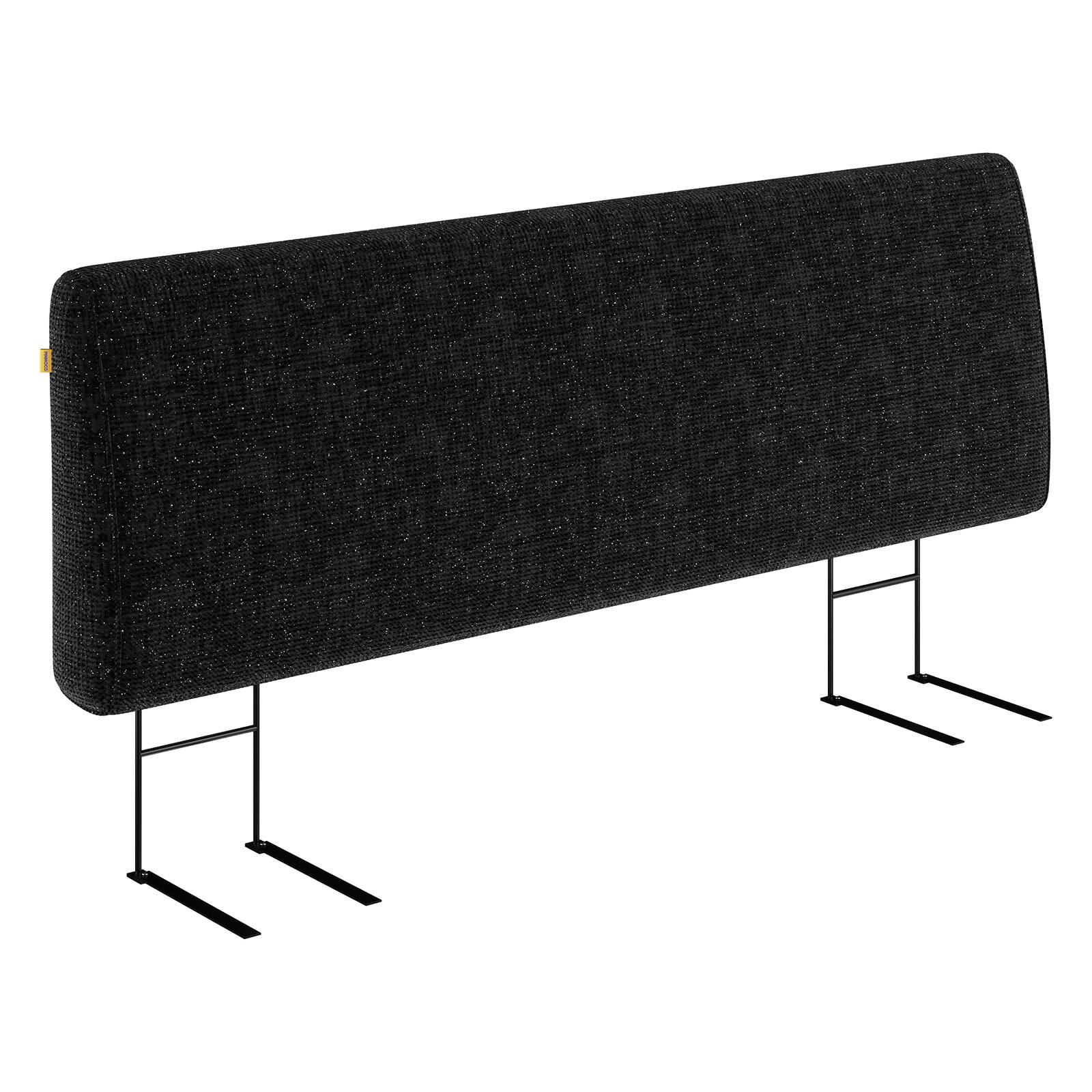Alt View 4. Pinmoco - 6.3 inch Ergonomic Upholstered Soft Headboard Foam Headboard Headboard - Starry Black.