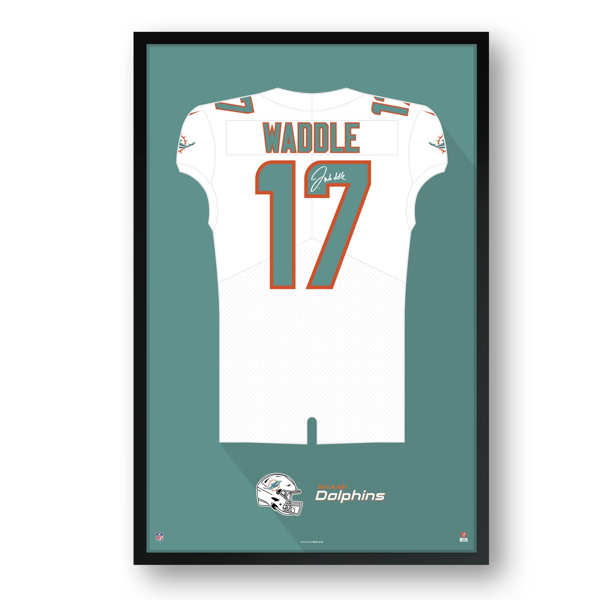 Jaylen Waddle Miami Dolphins 14" x 20" Away Jersey Framed Art Print