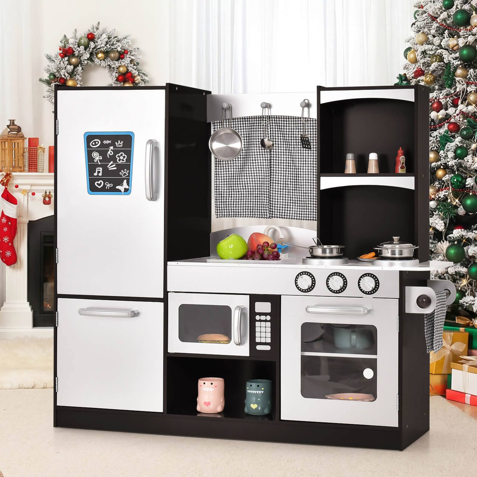 Alt View 3. Costway - Costway Kids Cooking Pretend Play Toy Children Playset Wooden Kitchen Set Gift - Multicolor.