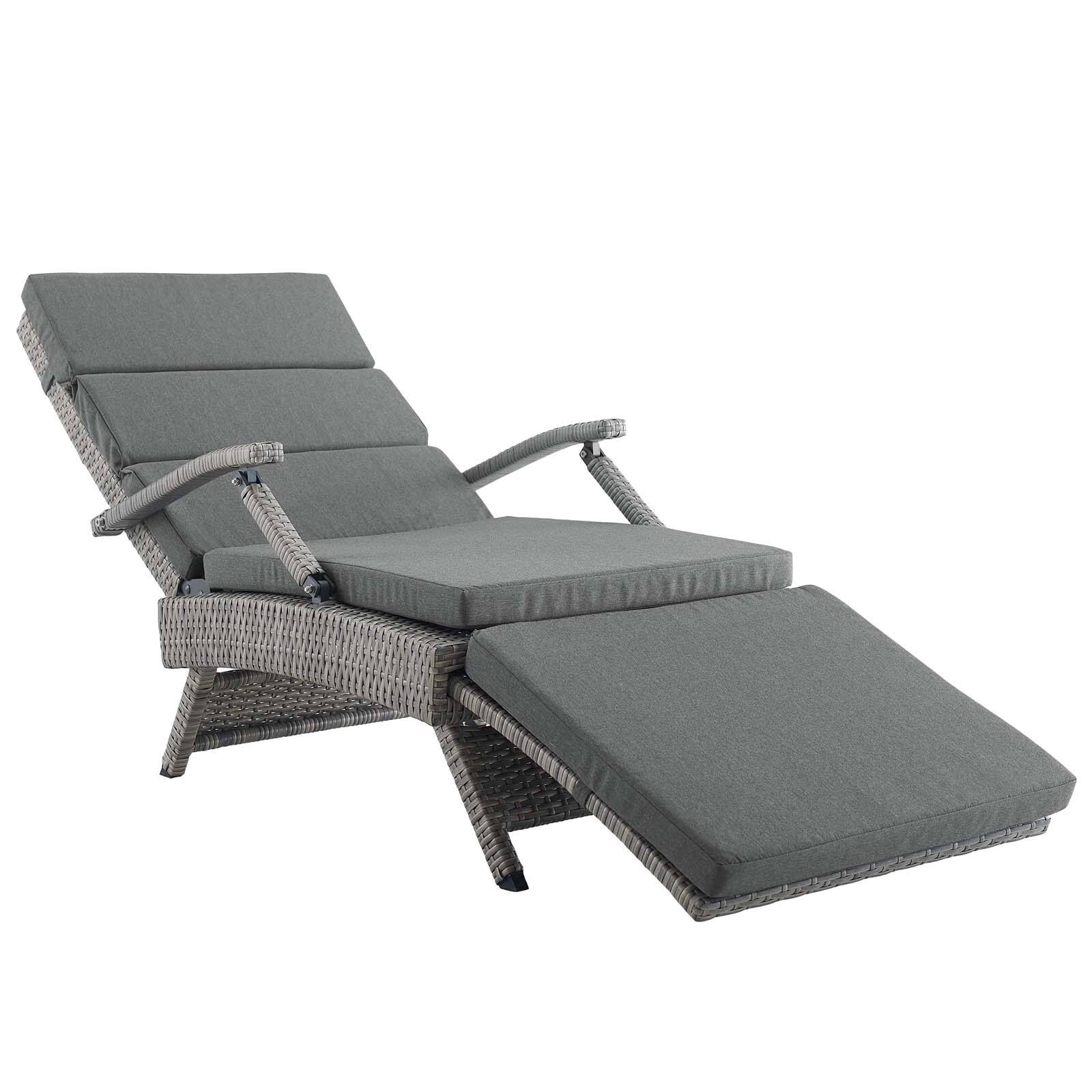 Angle. Modway - Envisage Chaise Outdoor Patio Wicker Rattan Lounge Chair by Modway - Light Gray Charcoal.