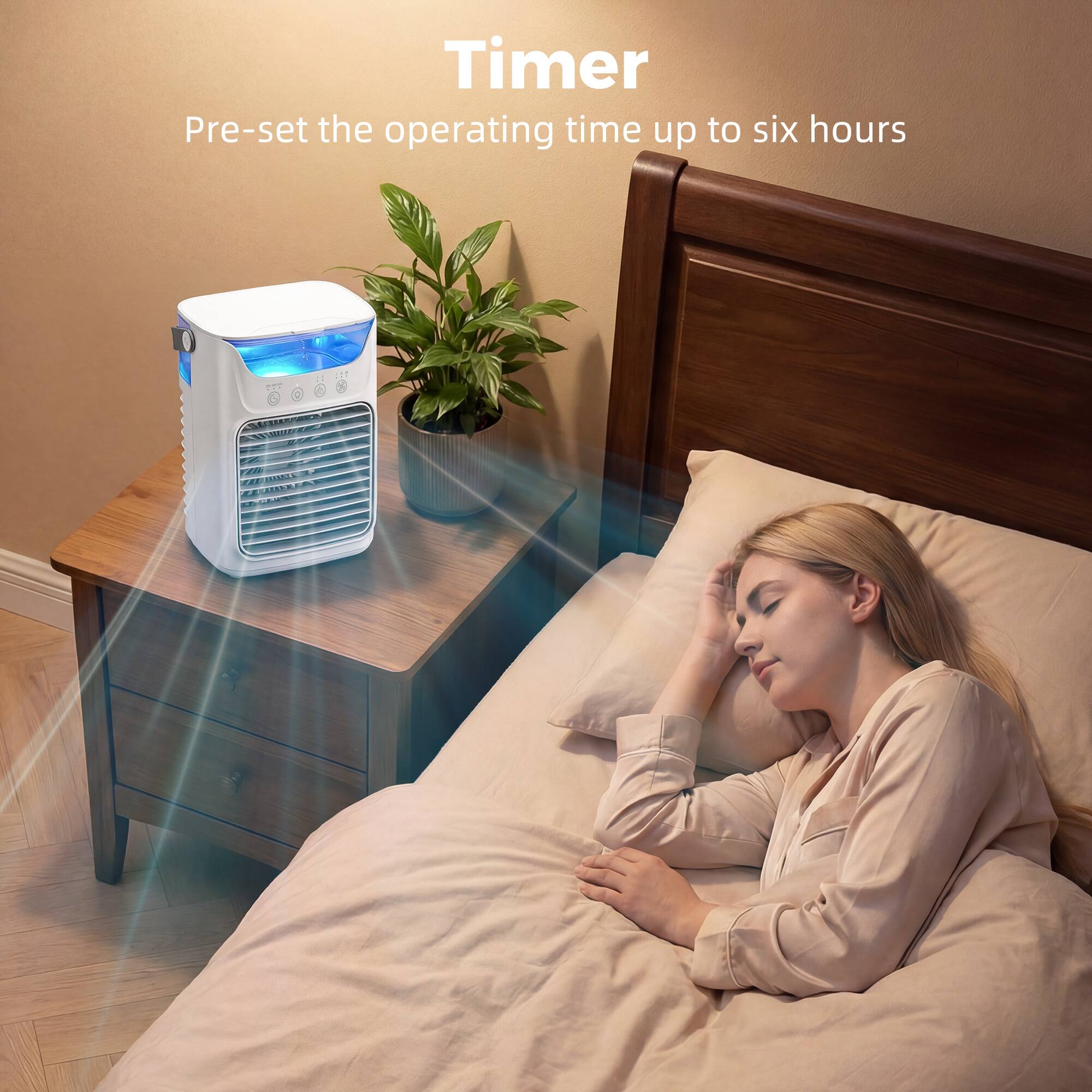 Timer  
Pre-set the operating time up to six hours