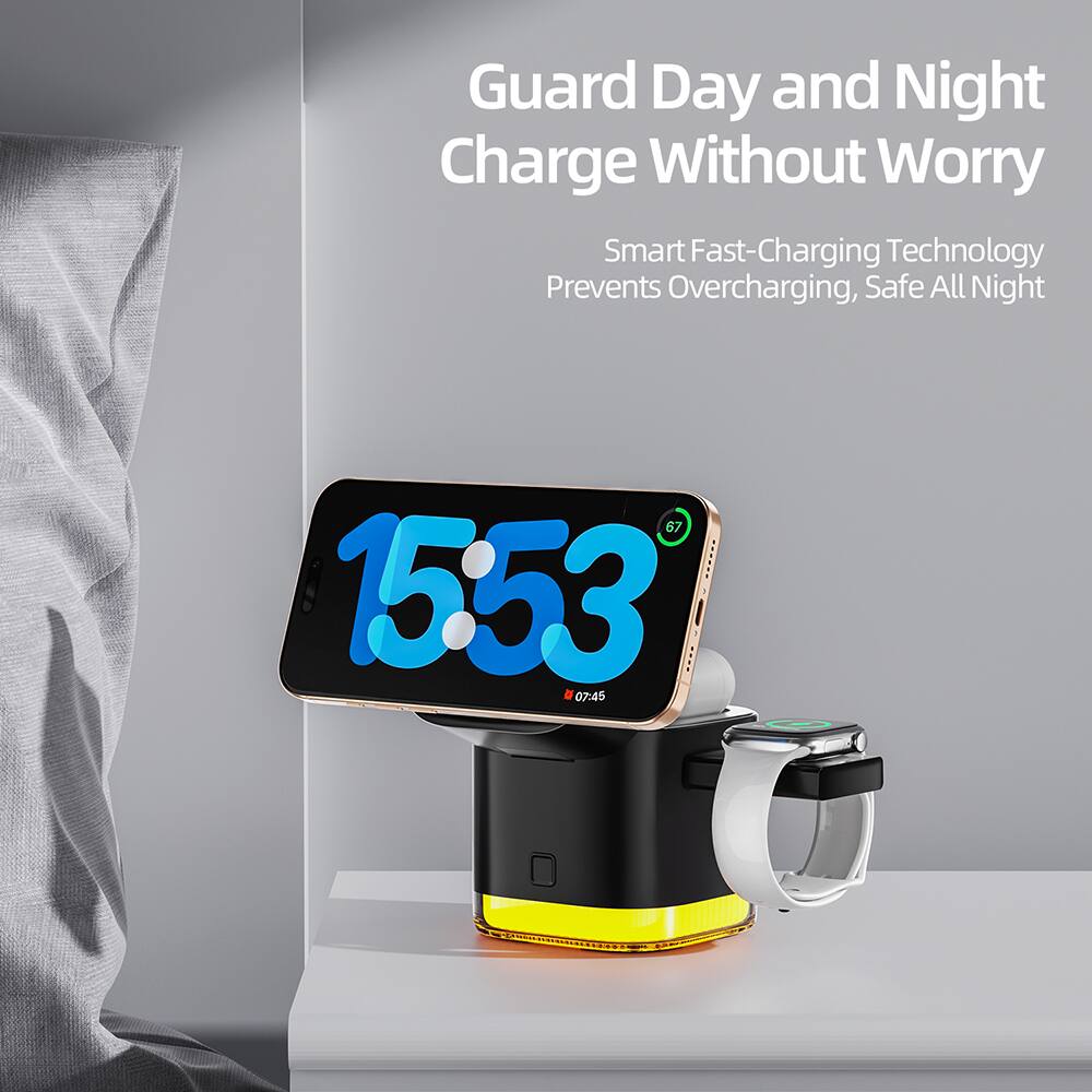Guard Day and Night Charge Without Worry  
Smart Fast-Charging Technology Prevents Overcharging, Safe All Night  
67  
15:53  
07:45