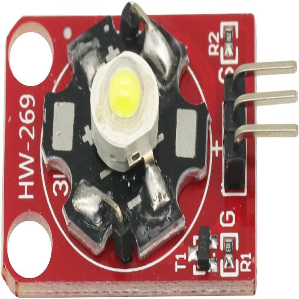 Back. ACJPR - 5 Pcs 3W White LED Modules with PCB Chassis for Arduino/STM32/AVR.