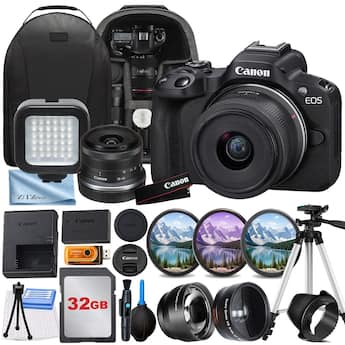Bundle Canon EOS R50 Mirrorless Camera with 18 45mm Lens + 32GB Bundle Canon EOS R50 Mirrorless Camera with 18 45mm Lens + 32GB