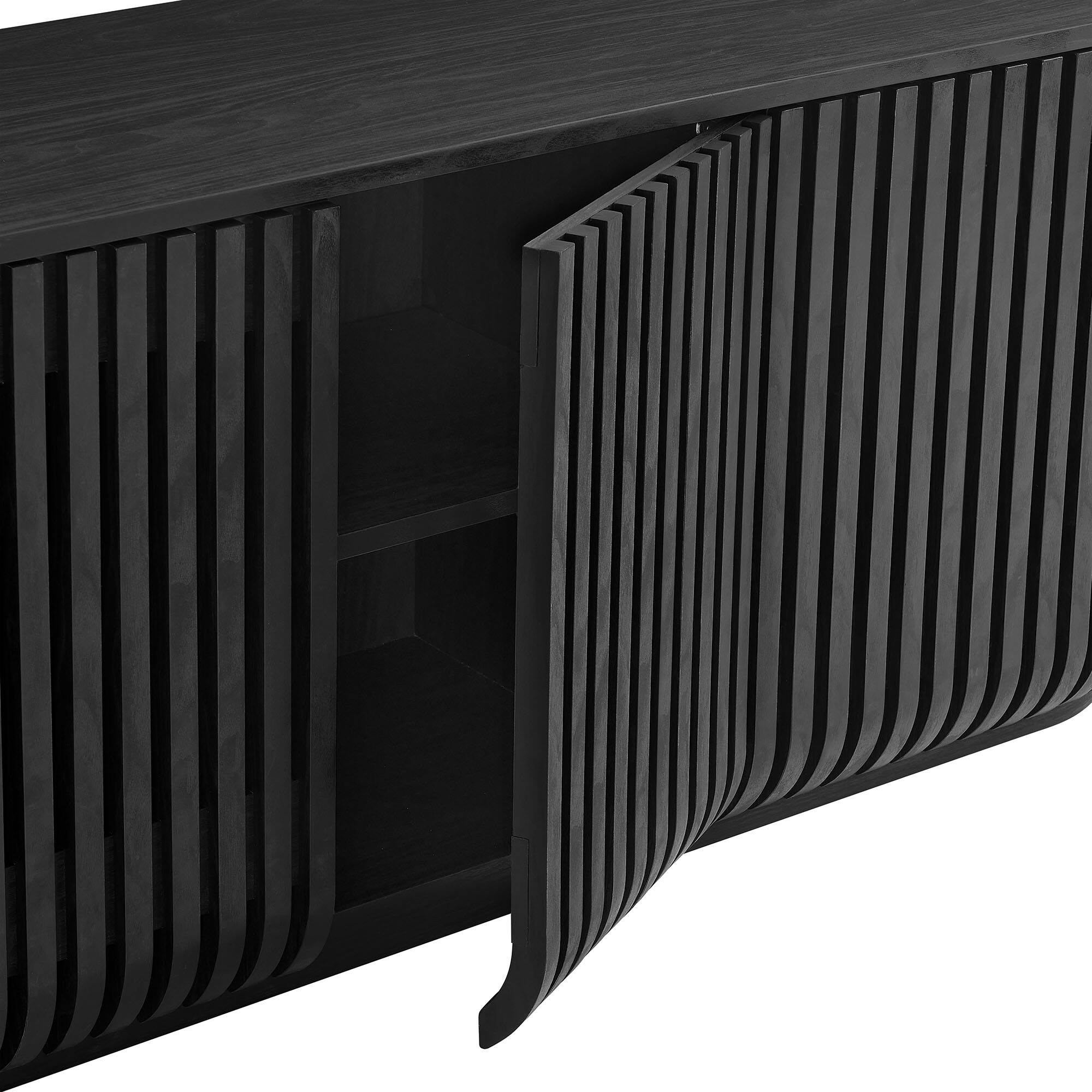 Alt View 8. Modway - Fortitude 75" Curved Sideboard Storage Cabinet by Modway - Black.