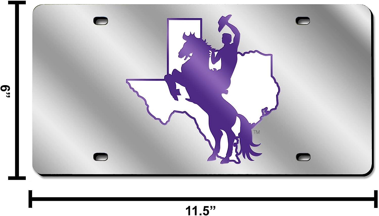 Alt View 3. Rico Industries - Tarleton State Texans Mirrored Laser Cut License Plate Laser Tag - Multi.