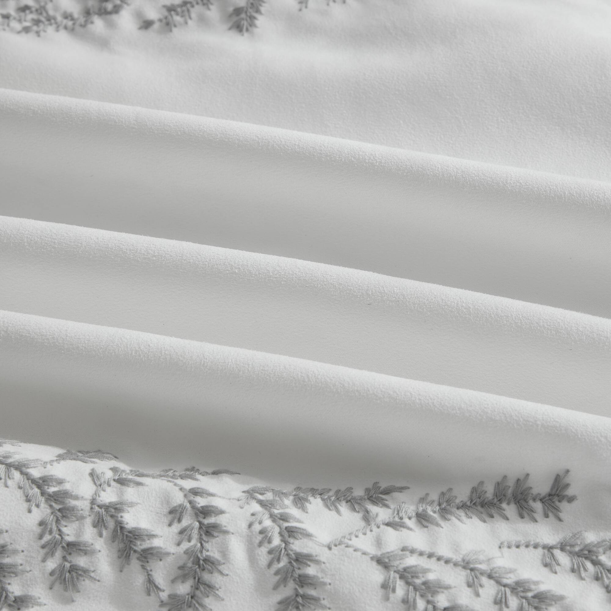 Back. Sweet Home Collection - Salerno 7 Piece Suede Elegant Comforter & Decorative Pillow Set- Queen - White.