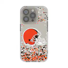 Keyscaper - NFL - Cleveland Browns iPhone Clear Case with Confetti Design - 15 - Multicolor