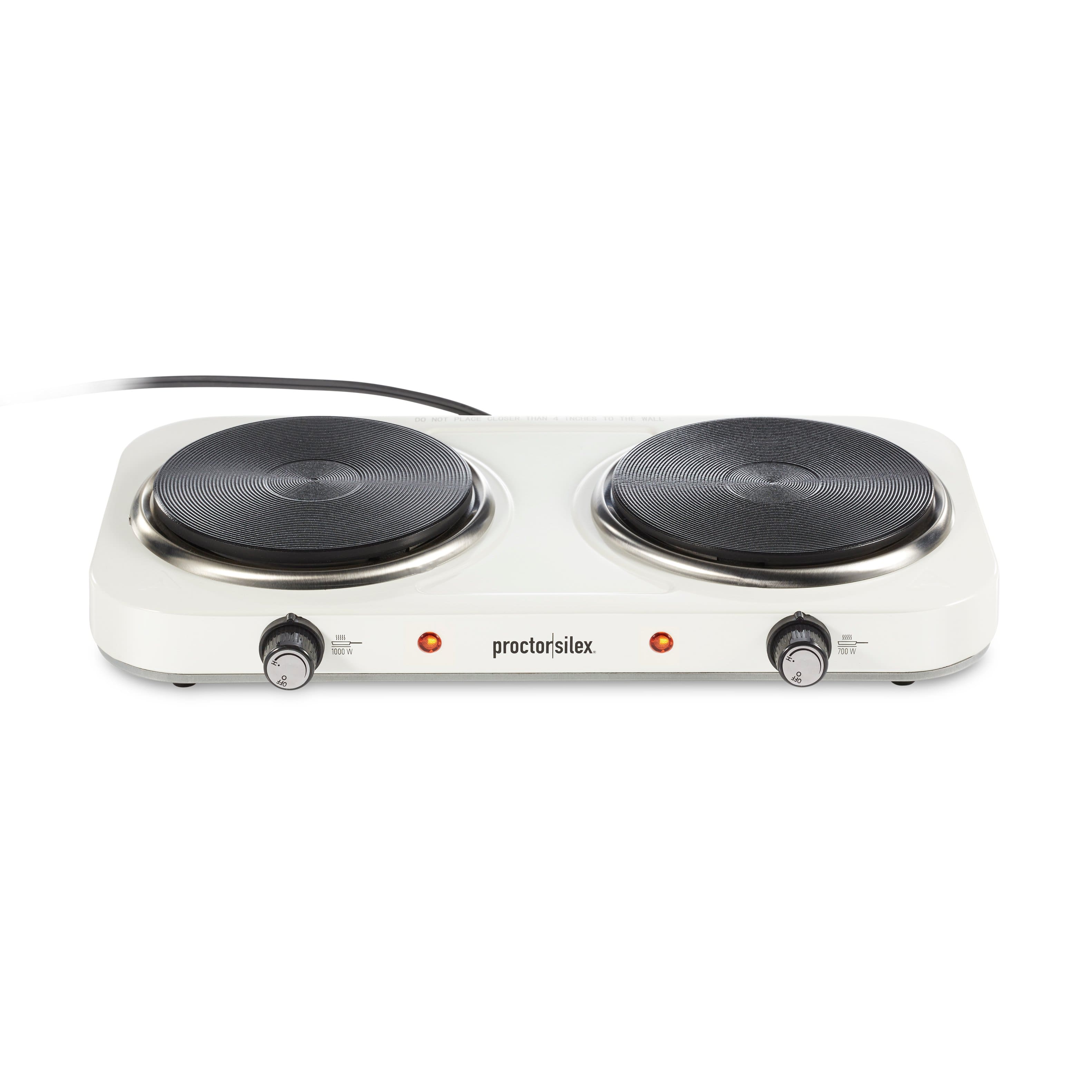 Proctor Silex - Countertop Double Electric Burner - White