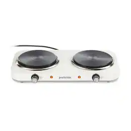 Proctor Silex - Countertop Double Electric Burner - White