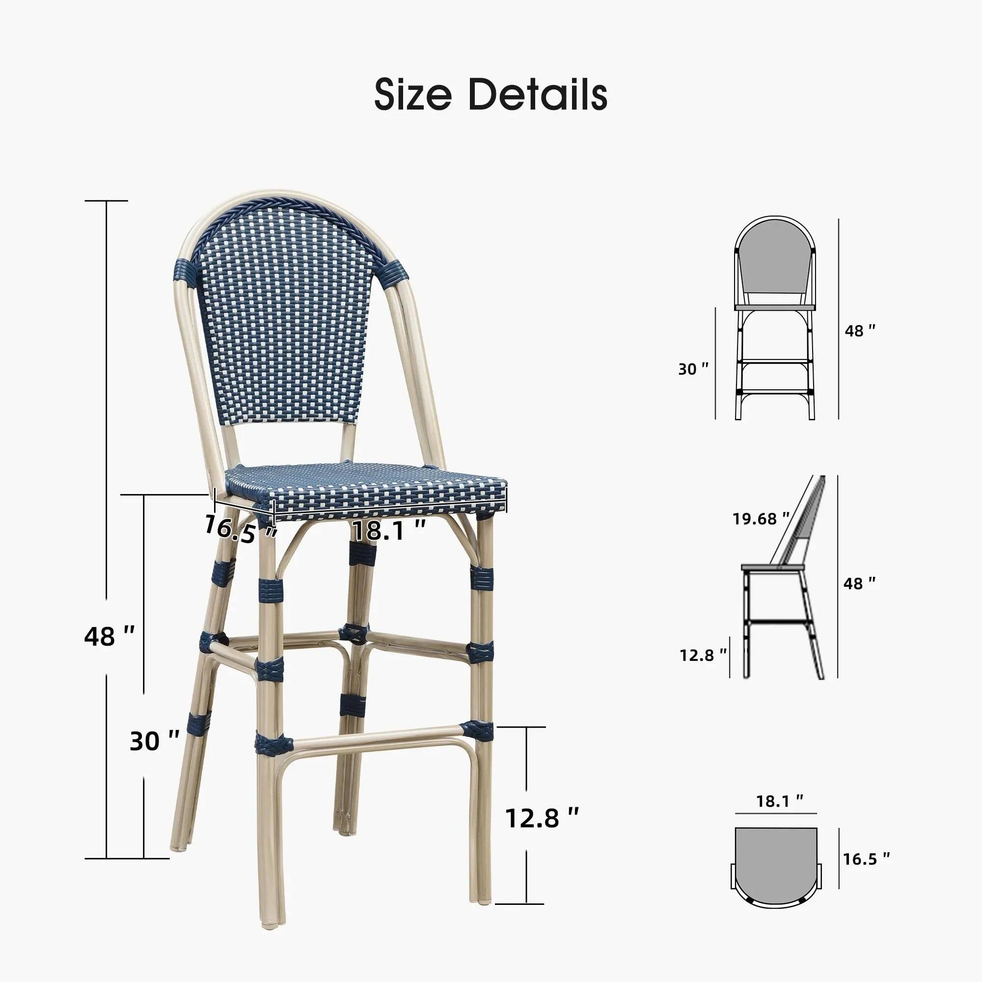 Size Details

- Height: 48"
- Seat Height: 30"
- Seat Depth: 16.5"
- Seat Width: 18.1"
- Back Height: 30"
- Back Width: 19.68"
- Armrest Height: 12.8"
- Armrest Width: 12.8"
- Seat Thickness: 1"
- Footrest Height: 18.1"
- Footrest Width: 16.5"