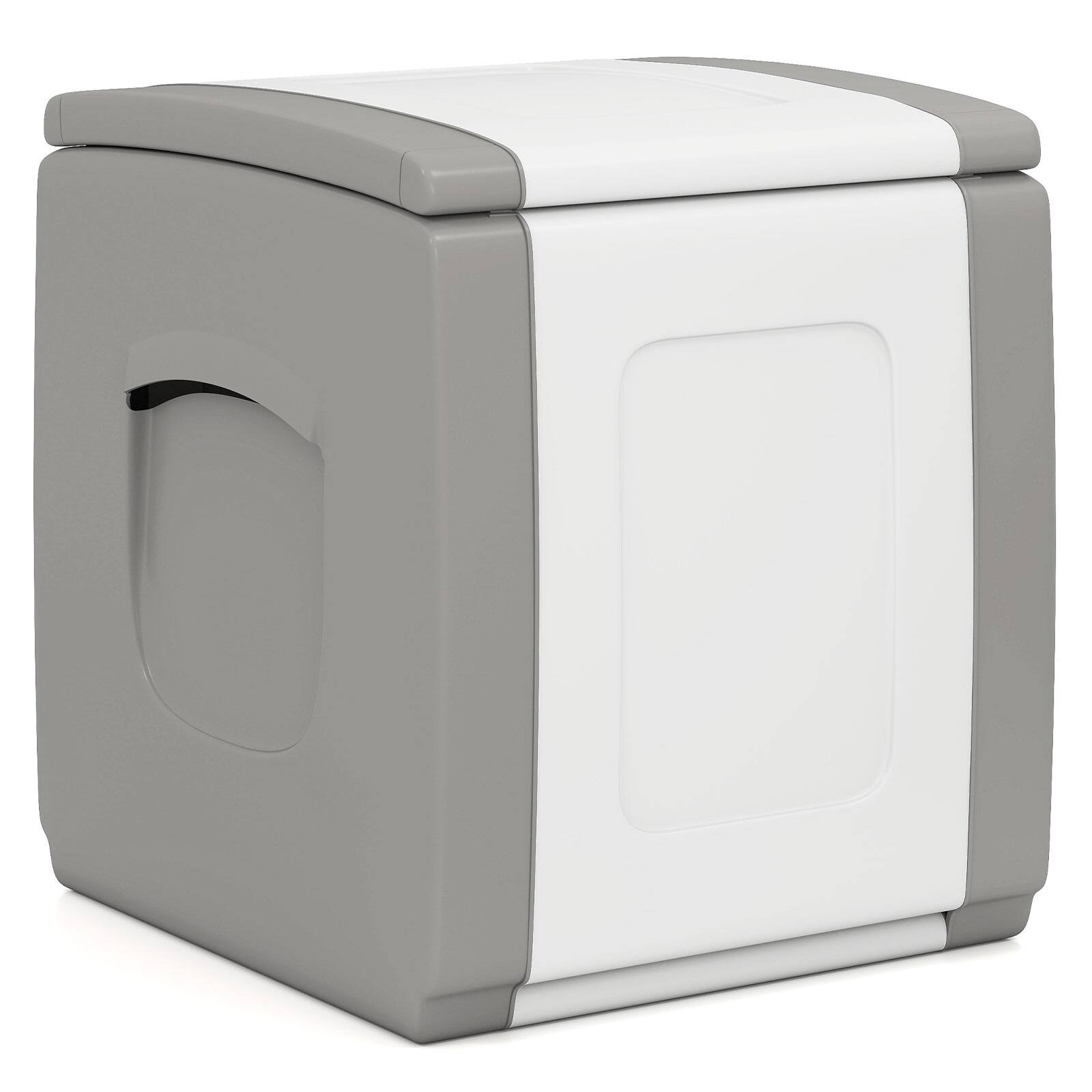 Alt View 8. Gymax - Gymax Deck Box Patio Container w/ Lockable Lid Weatherproof Plastic Storage Bin Gray & White - Gray.
