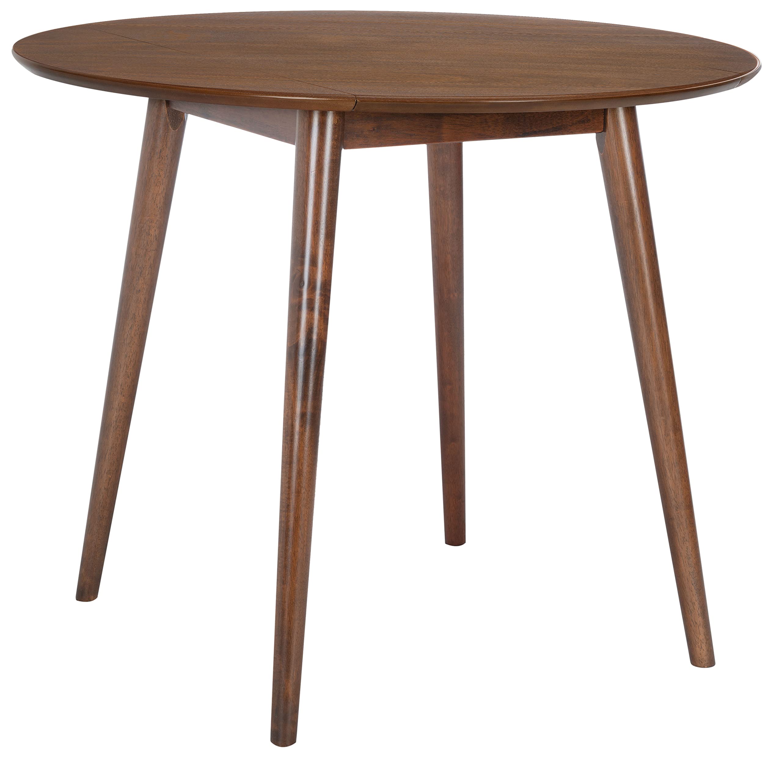 Alt View 1. MAGICAL RUBS - Home Collection Lovell Walnut Folding Drop Leaf Round Dining Room Table Dtb1401a  0 - Walnut.