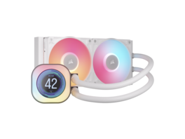 CORSAIR - iCUE LINK TITAN 240 RX LCD CPU Cooler – RX120 RGB Fans – iCUE LINK Hub Included - White