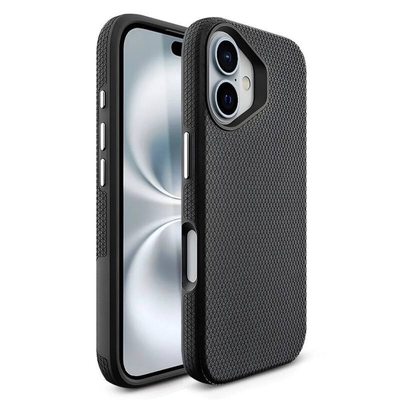 Front. Entronix - Entronix Rugged Anti-Slip Phone Case for iPhone 17 - Shockproof Protection - Black.