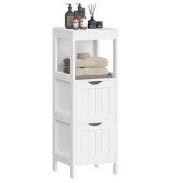 Songmics Home - Storage Cabinet, Storage Organizer Rack Stand, Multifunctional Corner Unit, 2 Drawers, 35 Inches in Height - White