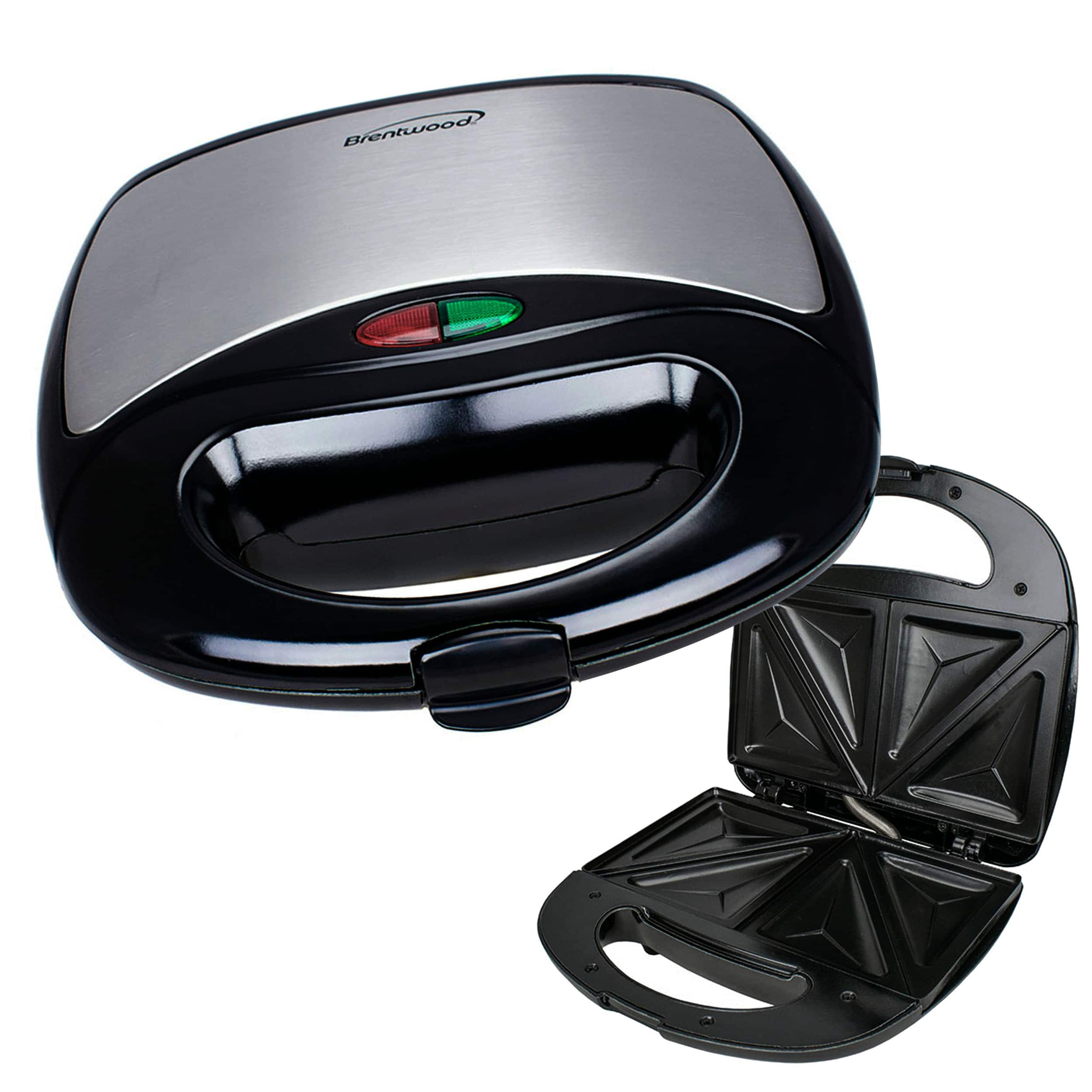 Brentwood - Non Stick Dual Sandwich Maker in Black and - Silver