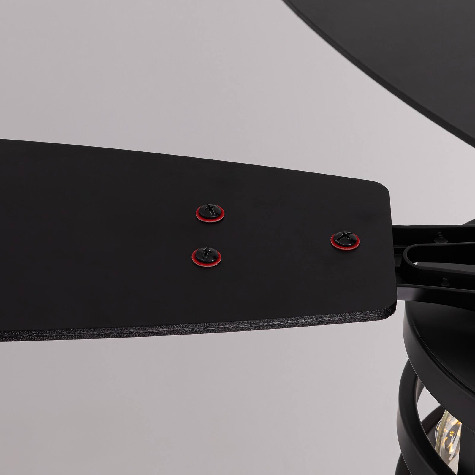 Alt View 6. Siljoy - Siljoy 46 Inch Flush Mount Black Ceiling Fans with Lights and Remote Industrial Retro Style for Bedroom Living Room - Black.