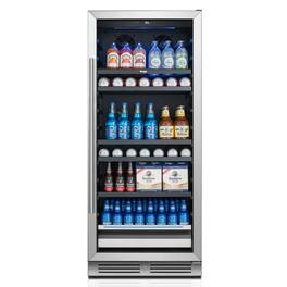 Yeego - 24 inch Beverage Refrigerator fridge,Freestanding or Built-In 238 Cans Beverage with Glass Door for Home,Bar,Office - Silver