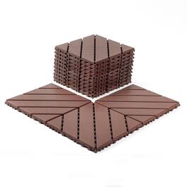 Mondawe - 44 packs of terrace interlocking decking tiles(12 x 12 inches) - Brown