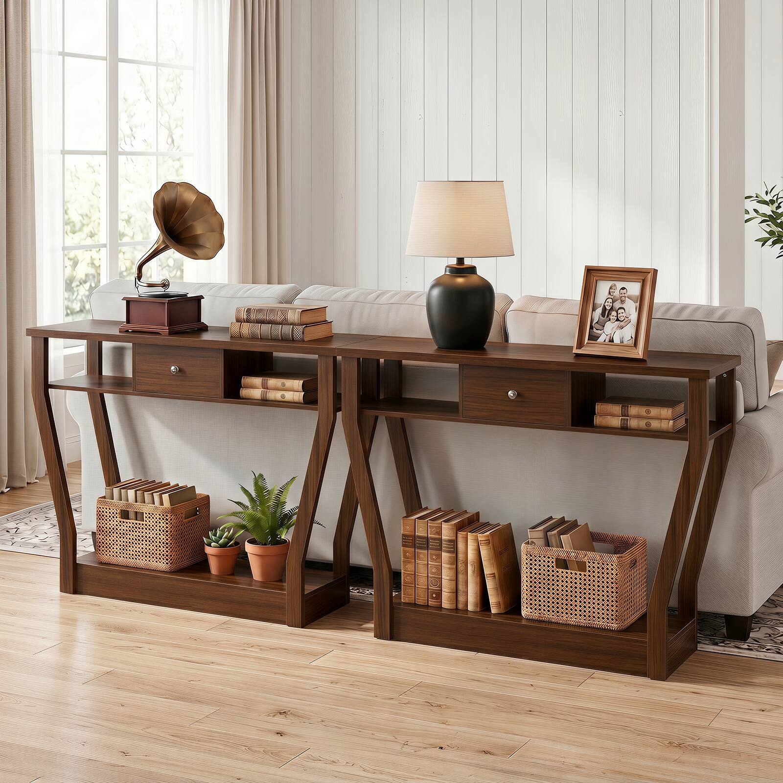 Costway Console Table Modern Sofa Accent Table with Drawer Entryway ...